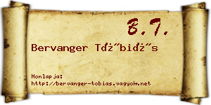 Bervanger Tóbiás névjegykártya